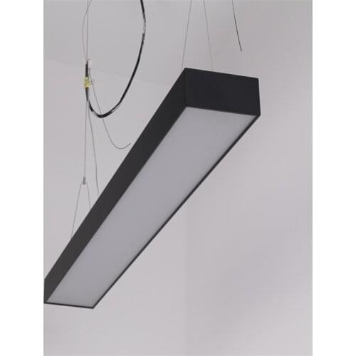 Free Shipping AC85-265V High Quality Aluminum LED Linear Light with suspended cable 1.2m 1.5m black housing 3 years warranty