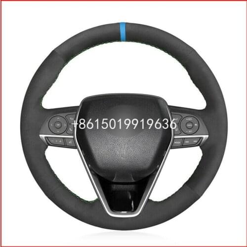 CCustomized DIY Black Suede Car Steering Wheel Cover for Toyota Camry 18-19 Avalon 2019 Corolla 2019