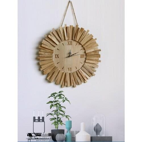 Wood Handmade Wall Clock Creative Living Room Art Simple Silent Wall Clock Modern Design Relogio De Parede Home Decoration DG50W