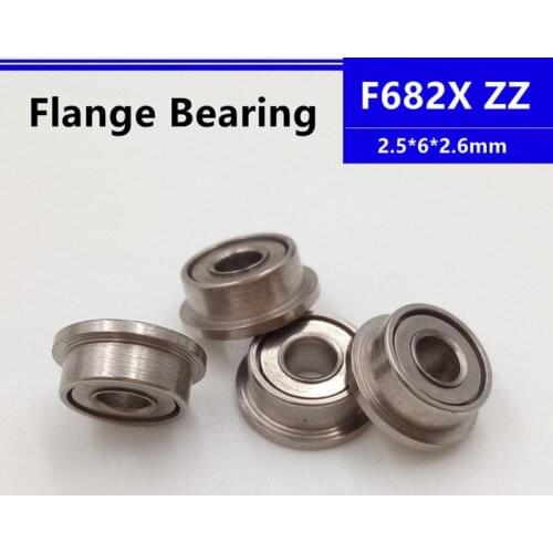 50/100/500pcs F682XZZ 2.5*6*2.6mm flange deep groove ball bearing 2.5x6x2.6mm F682X F682XZ Flanged bearing 3d printer