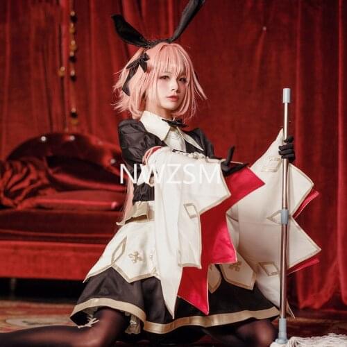 Game FGO Fate Grand Order Astolfo Saber Cosplay Costume Sword Version Combat Gear Maid Dress Uniform