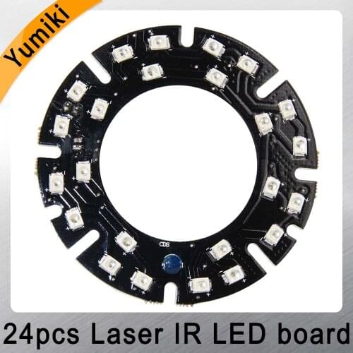 Yumiki Infrared 24pcs Laser IR LED board for CS Lens Security IP CCTV Camera Indoor Outdoor night vision (Diameter: 60mm)