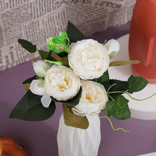 32cm Real Touch Artificial Silk Flowers Head Home Spring Rose Decoration Wreath Scrapbook Craft Party Wedding Diy Fake Flowers