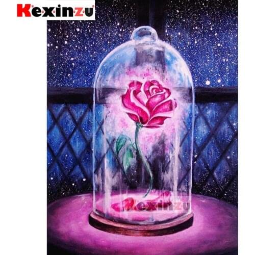 KEXINZU 5D DIY Full Square Drill Diamond Painting -Star flower clock- 3d Mosaic Diamand Embroidery Wedding Room Decoration K0966
