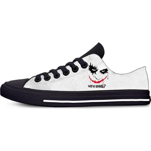 Clown joker face joke Why So Serious Cool Funny Casual Cloth Shoes Low Top Lightweight Breathable 3D Printed Men women Sneakers