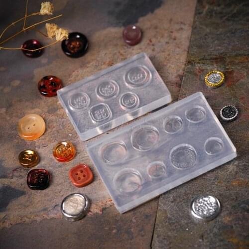 Crystal Epoxy Resin Mold Button Buckle Casting Silicone Mould DIY Crafts Plaster Clay Candle Casting Tools Drop Shipping