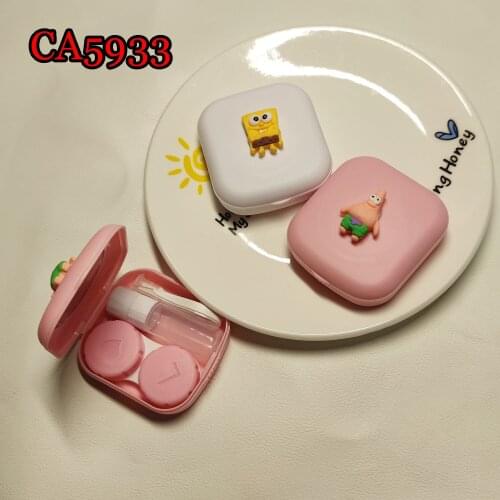 Contact Lenses Case 2PCS Slip Cap Female Portable Colored Eyewear Travel Kits CA2836