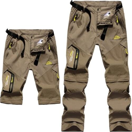 Men Summer Quick Dry Breathable Hiking Removable Pants Outdoor Sports Man Camping Fishing Climbing Trekking Male Trousers Shorts
