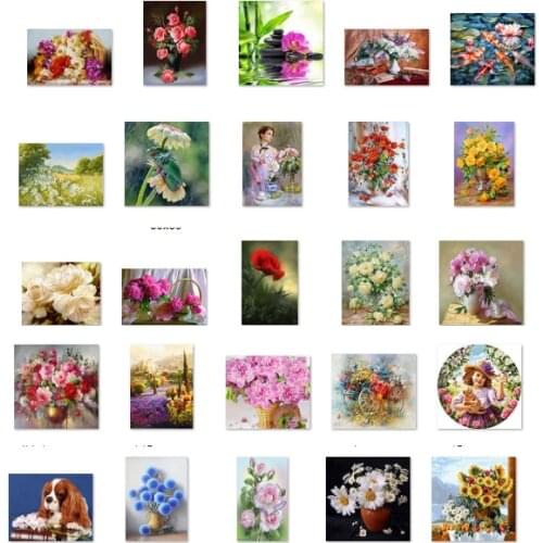 A22868 Flower rose vase cross stitch kit people 18ct 14ct 11ct count canvas stitches embroidery DIY handmade needlework
