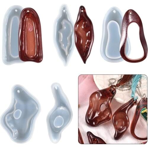 Irregular Necklace Pendant Silicone Mould Retro Jewelry Accessories Epoxy Resin Mold For DIY Necklace And Keychain Making Tools
