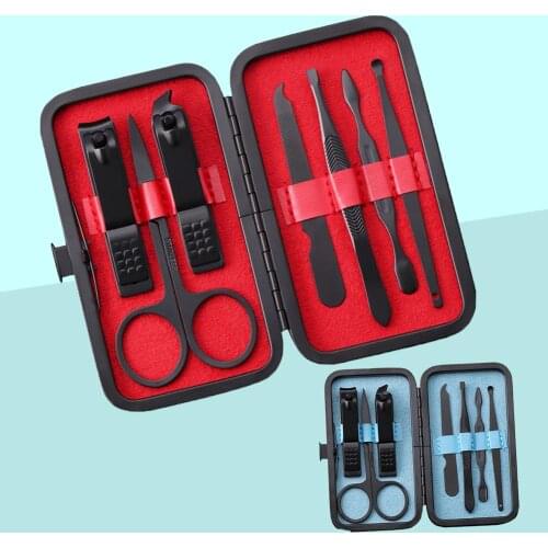 New 7pcs/set Manicure Nail Clippers Pedicure Set Portable Travel Hygiene Kit Stainless Steel Cutter Tool Set