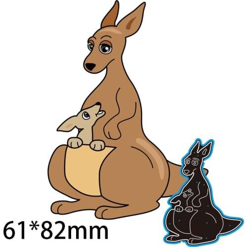 61*82mm Kangaroo and Baby New Metal Cutting Dies Scrapbooking DIY Album Paper Card Craft Embossing Stencil