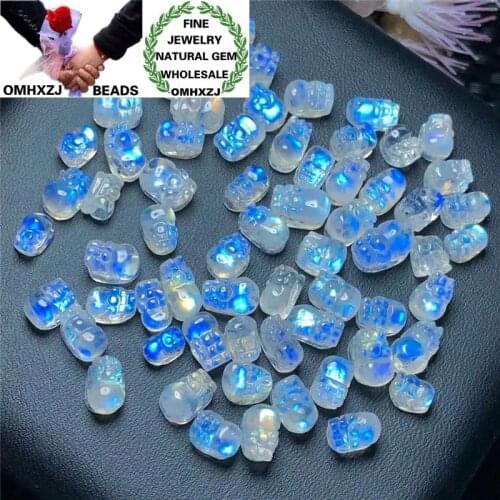 OMHXZJ Wholesale ZB439 European Fashion Hot Birthday Wedding Gift Natural Stone Fine Garnet Moonstone Lapis PIXIU Pendant Charm