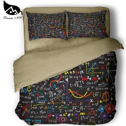 Dream NS School Style Era Classroom Notes Duvet Set Black Bedclothes Pillowcase Customized Home Textiles