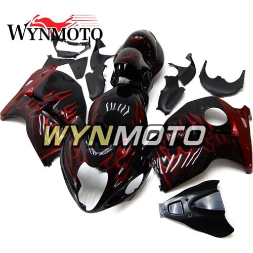 Complete Fairings Kit For GSXR1300 1997-2007 97-07 Injection ABS Plastics Full Fairings Kit Panels Bodywork Black Red Flames New