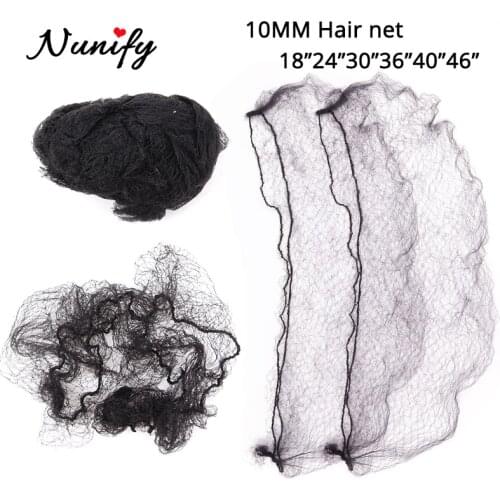 Nunify 20Pcs Hair Nets Invisible Elastic Edge Mesh Black Wig Caps Hairnet For Wigs Long Wig Accessories Hair Bun Cover Net