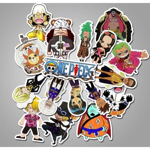 Random 50pcs/set One Piece Japan Anime Cartoon Props Monkey D Luffy Nami Sticker Stickers