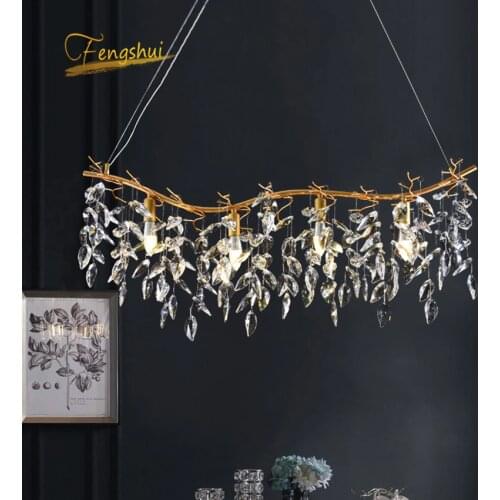 Modern Crystal Chandelier Loft Gold Luster Chandelier for Bedroom Hotel Hall Indoor Deco Restaurant Nordic Hanging Lamp Lighting