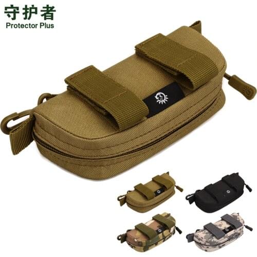 Outdoor Clutch Small Bag With Hook / MOLLE System Camouflage Glasses Bag / Cycling Glasses Case Tactical Glasses Bag a5381