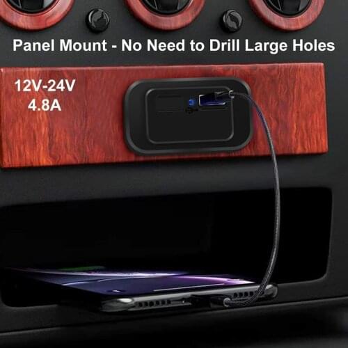 Universal Dual USB Car Charger Socket Power Outlet With Cap Dual Port Quick Car Charger For Cars Bus RV Boat