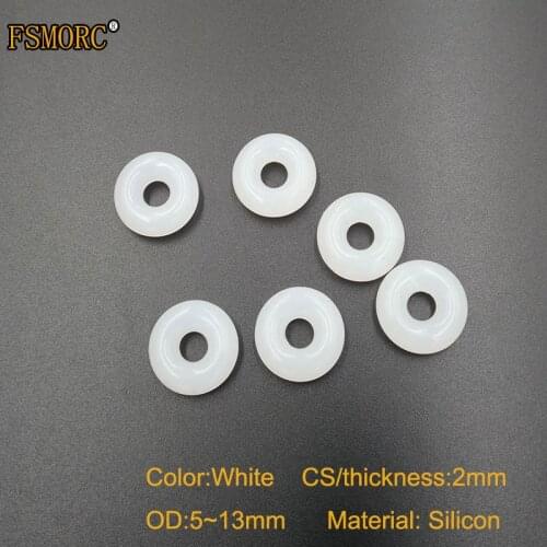 White and red silicon o-rings OD 5 5.5 6 6.5 7 7.5 8 8.5 9 9.5 10 11 12 13mm*2mm Thickness Food Grade Seals gasket no poison