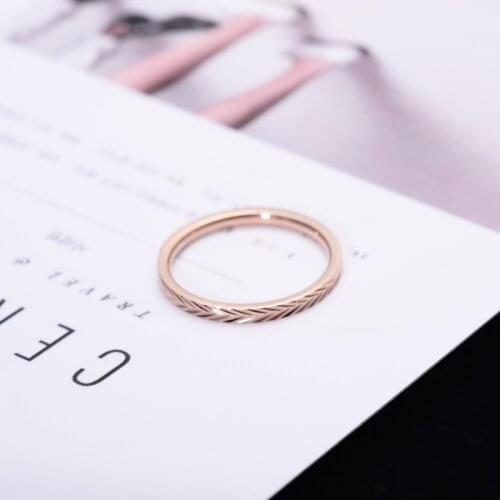 YUN RUO Simple Glint Gleam Ring Rose Gold Fashion 316 Titanium Steel Jewelry Birthday Gift Woman Man Never Fade Drop Shipping