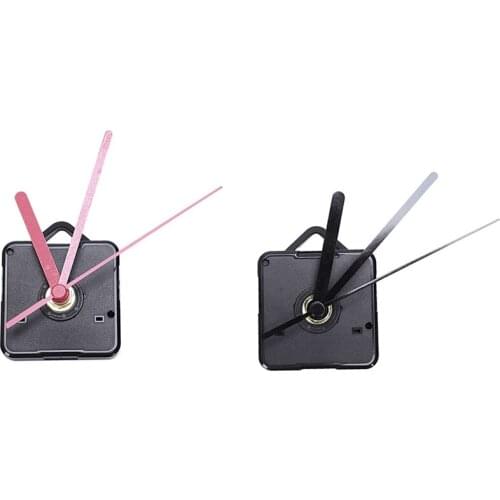 2Pack Replacement Wall Clock Repair Parts Pendulum Movement Mechanism Quartz Clock Motor with Hands(Black&Black+Red)