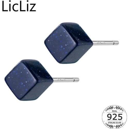 LicLiz New 925 Sterling Silver Purple Sand Stud Earrings for Women New Cubic Jewelry Boucle D'oreille Femme Brincos LE0688