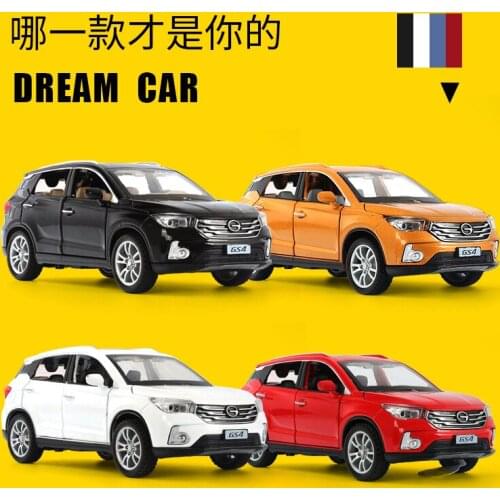1:32 high simulation Trumpchi GS4 alloy off-road vehicle model six open door pull back sound and light toy car for children gift