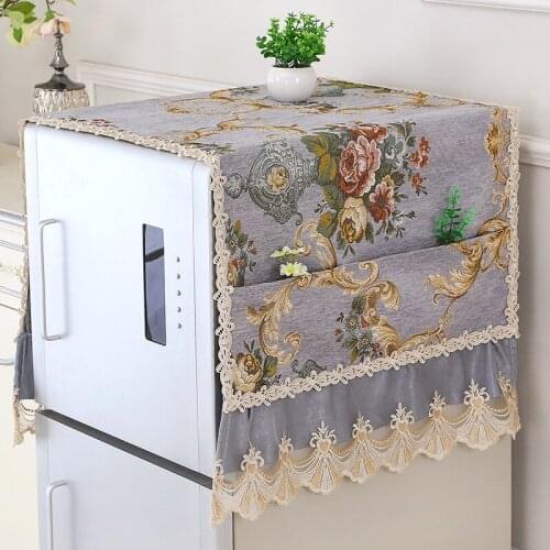 1 Pcs Jacquard single open double open refrigerator towel washing machine cover dust cover lace fabric multi-purpose towel