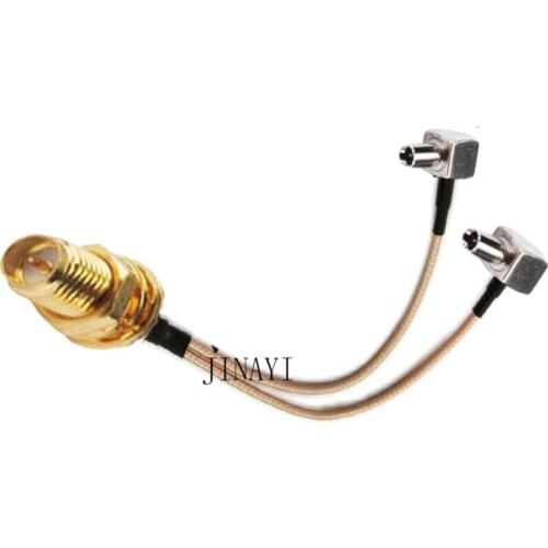 10pcs RP-SMA female to 2 TS9 Male RA Connector RF RG316 Pigtail Y Extension Cable 10/15/20/30/50cm /1m
