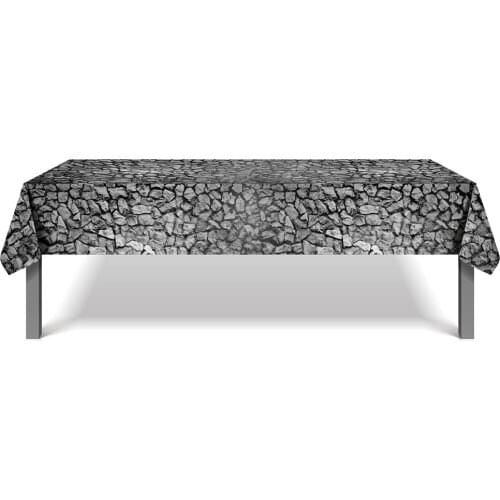 130*220cm PE Dark Grey Stone Style Disposable Tableware Sets Party Tablecover Birthday Party Decoration Disposable Tablecloth