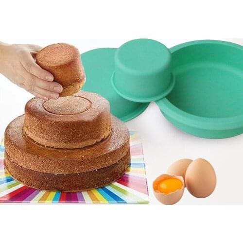 3Pcs/Set Silicone Cake Baking Mold DIY Three-Layer Round Shape Baking Tools Birthday Wedding Fondant Cake Mold