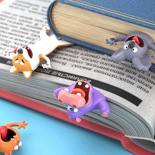3D Stereo Kawaii Cartoon Lovely Animal Bookmark Wacky Bookmark Funny Student School Stationery Supplies Bookmark Nice Gift