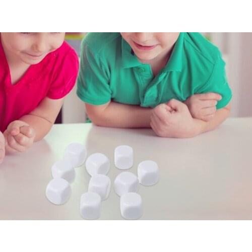 448D 10Pcs/Pack New Acrylic White Blank Dice Teaching Props Game Accessories Mathematical Tools Rounded Corner