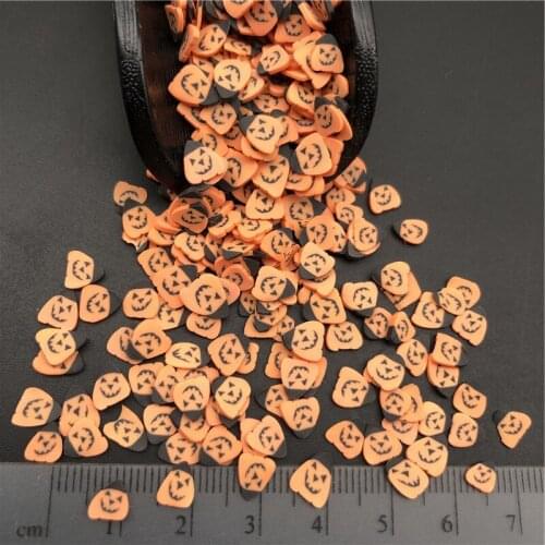 50g Halloween Pumpkin Polymer Clay Sprinkle For Kids Diy ,Soft Clay For Nail Art /Scrapbook Decoration DIY, Craft Filler
