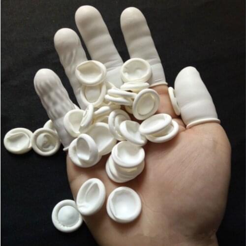 100pcs Disposable Latex Finger Cots Portable Anti-static Fingertips Protector Glove