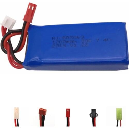Lipo Battery 7.4v 1200mAh 2S 30C For Yizhan Tarantula X6 H16 WLtoys V666 V262 V323 Helicopter Quadcopter Drone spare part 1pcs