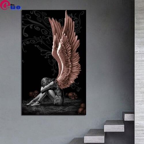 Large Size 5D Diy Diamond Painting Angels And Demons Diamond Embroidery Sale Full Square Round Drill Diamond Mosaic Decor