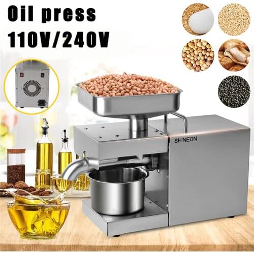 Automatic Stainless Steel Oil PressPeanut Oil Press Machine Household Oil Extractor Machine UseforSesame Almond/Walnut Olive