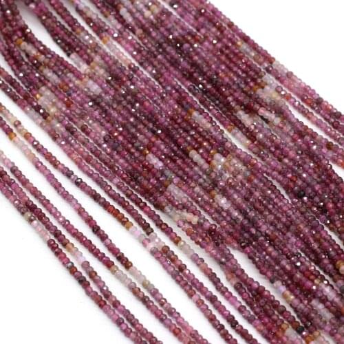 Natural Stone Rubies Spinel Beads Good Quality Small Faceted Loose Spacer Beads for Jewelry Making DIY Bracelet Necklace 3x2mm