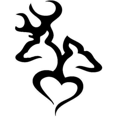 10.5*14CM Browning Love Deer Hunter Hunting Cartoon Stickers Decorative Decals