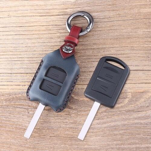 KEYYOU 2 Button Leather Car Key Shell key cover For Opel Astra H J g Corsa Insignia Zafira Vectra Mokka