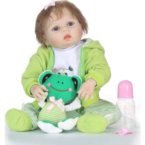 55cm Silicon Reborn Babies Full Body Soft Real Gentle Touch Bonecas Reborn Cut Bebe Dolls Hot Toys for Kids Gifts