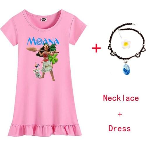 Girls Dress Summer Moana Vaiana Trolls Anime Dresses Sleepwear Princess Birthday Party Costume Baby pajamas Cute Halloween Dress