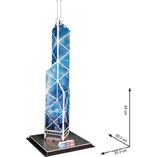 Trains models Bank Of China Tower In Hong 3d Stereo Music Cube Puzzle Chinese Architecture Assemble Paper Model Characteristics