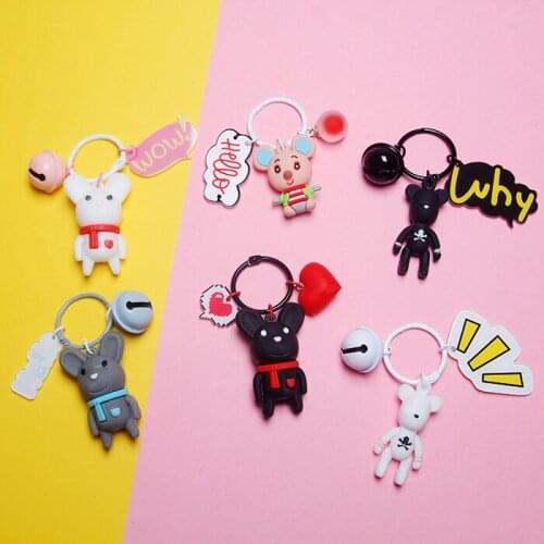 Gloomy Bear Cartoon Bomgom Popobe Mouse Cute Keychain Charm Resin Key Chain Key Ring Bag Pendant AirPods Accessories D326