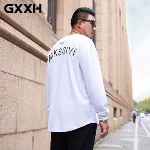 GXXH Big Size 7xl 6xl 5xl 4xl 3xl 2xl T Shirt Men Autumn Plus Size Tshirts Casual Mens Large Size Male Oversized White Tops Tees