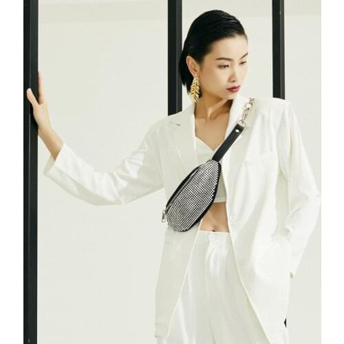 OUSSON New Design Full Leather Diamond bag Fashion Crossbody Bag European and American Crossbody Bag