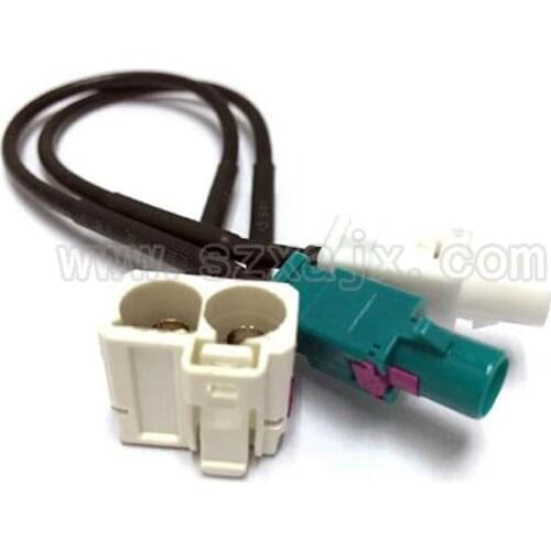 OEM for VW RNS510 RCD510 310 Radio FAKRA Antenna Adapter 2 to 2 Conversion Cable For Jetta Golf MK5 mk6 Passat B6 B7 Tiguan